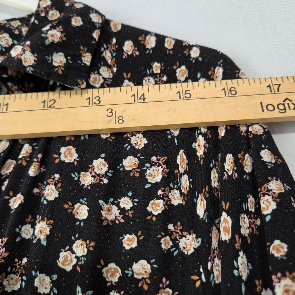 Natural Life Maxi Dress XL Floral Tiered Boho Button Cottagecore Peasant Coastal - Picture 5 of 15